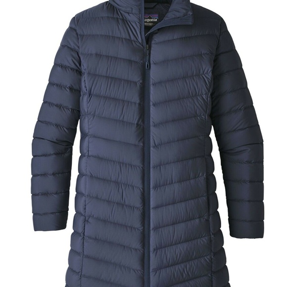 PATAGONIA Women’s Silent Down Hooded Parka Navy Bl - Picture 3 of 7